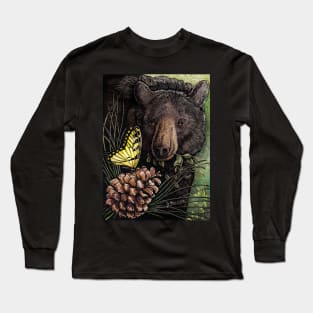 Gentle Bear and Butterfly Long Sleeve T-Shirt